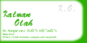 kalman olah business card